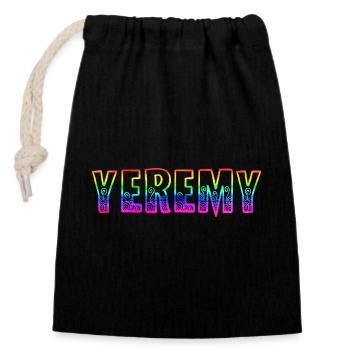 yeremy rs regenbogen - Verschließbarer Geschenkbeutel aus Baumwolle (14x20cm) - Schwarz - Vorne