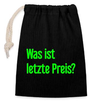 What is last price? - Closable cotton gift bag (14x20cm) - black - Front