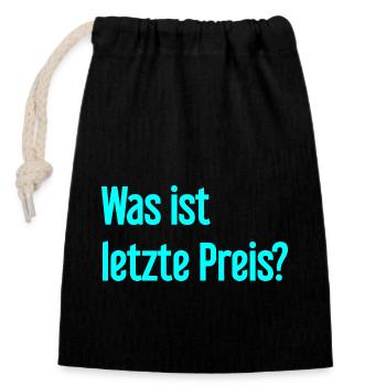 What is last price? - Closable cotton gift bag (14x20cm) - black - Front