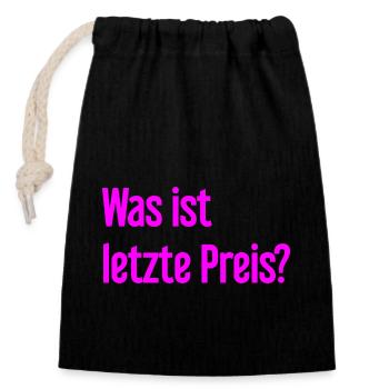 What is last price? - Closable cotton gift bag (14x20cm) - black - Front