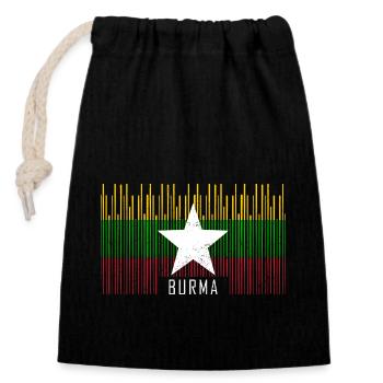 Myanmar Burmesische Sprache Birma Asien - Verschließbarer Geschenkbeutel aus Baumwolle (14x20cm) - Schwarz - Vorne