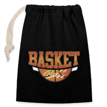 Basketball Basketballer - Verschließbarer Geschenkbeutel aus Baumwolle (14x20cm) - Schwarz - Vorne