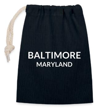 Baltimore, Maryland, USA - Closable cotton gift bag (14x20cm) - navy - Front