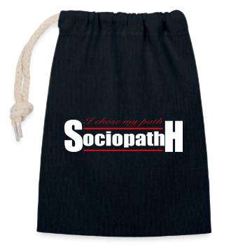 Soziopath - Verschließbarer Geschenkbeutel aus Baumwolle (14x20cm) - Navy - Vorne