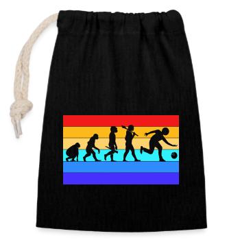 Bowling Bowler Bowling Skittles Bowling Ball - Closable cotton gift bag (14x20cm) - black - Front