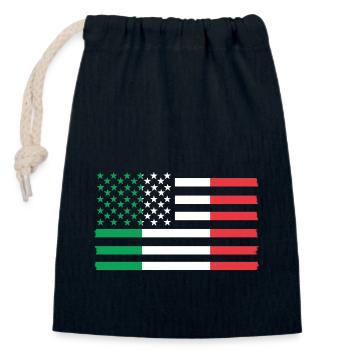 Italia United States - Closable cotton gift bag (14x20cm) - navy - Front