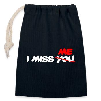 I miss me - I don't miss you - Closable cotton gift bag (14x20cm) - navy - Front