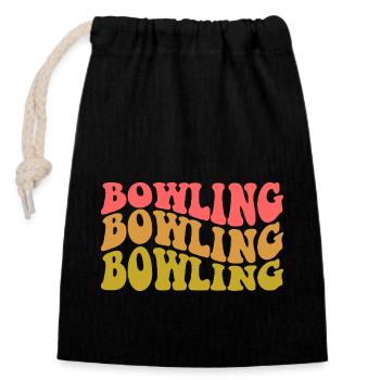 Bowling - Closable cotton gift bag (14x20cm) - black - Front