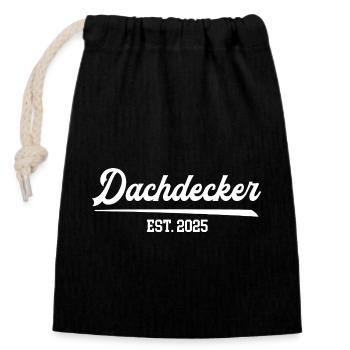 Dachdecker 2025 Ausbildung Beruf Dachdeckerei Chef - Verschließbarer Geschenkbeutel aus Baumwolle (14x20cm) - Schwarz - Vorne