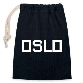 OSLO Norway Norwegen - Verschließbarer Geschenkbeutel aus Baumwolle (14x20cm) - Navy - Vorne