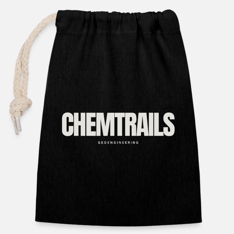 chemtrails geoengineering - Closable cotton gift bag (14x20cm) - black