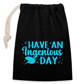 Cool Artist Have An Ingenious Day Painter Gift - Closable cotton gift bag (14x20cm) - black - Front