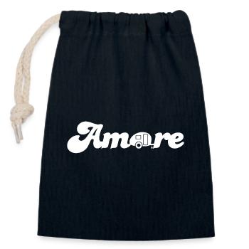 Amore Caravan Love Cool Quotes Camping Italy - Closable cotton gift bag (14x20cm) - navy - Front