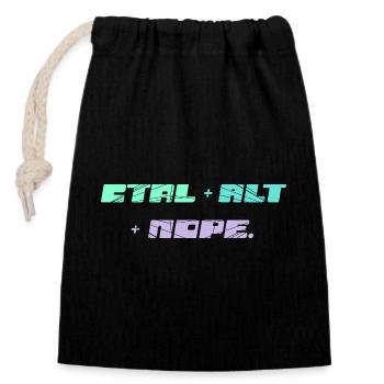 CTRL ALT NOPE - IT Motiv - Verschließbarer Geschenkbeutel aus Baumwolle (14x20cm) - Schwarz - Vorne