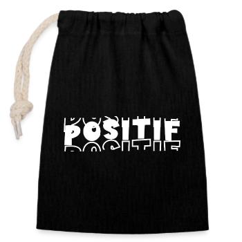 Positive vibe - Closable cotton gift bag (14x20cm) - black - Front