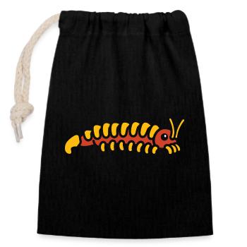 mille-pattes - Sac cadeau en coton avec cordon (14 x 20 cm) - noir - Devant