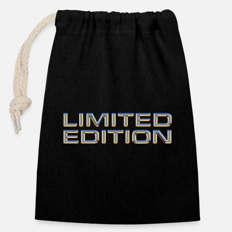 Édition limitée - Sac cadeau en coton avec cordon (14 x 20 cm) - noir