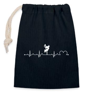 Hip Hop Dancer Heartbeat EKG Streetwear Breakdance - Closable cotton gift bag (14x20cm) - navy - Front