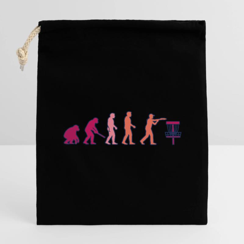 Disc Golf Evolution Drôle de Disc Golfeur Flying Disc Sac cadeau en coton avec cordon (14 x 20 cm)