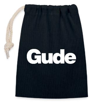 Gude – Urbaner Gruß im Klartext - Verschließbarer Geschenkbeutel aus Baumwolle (14x20cm) - Navy - Vorne
