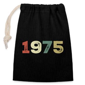 1975 Born 1975 - Closable cotton gift bag (14x20cm) - black - Front