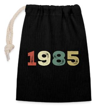 1985 Born in 1985 - Closable cotton gift bag (14x20cm) - black - Front