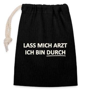 Lustiger Spruch Party Festival - Verschließbarer Geschenkbeutel aus Baumwolle (14x20cm) - Schwarz - Vorne