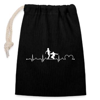 Twist Dancing Heartbeat EKG Pulse Dance Art - Closable cotton gift bag (14x20cm) - black - Front