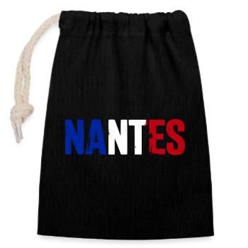 Nantes, France - Sac cadeau en coton avec cordon (14 x 20 cm) - noir - Devant