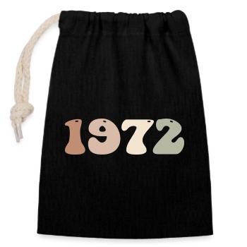 1972 - Closable cotton gift bag (14x20cm) - black - Front