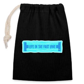 Life In The Fast Lane Float Funny Pool Saying - Closable cotton gift bag (14x20cm) - black - Front