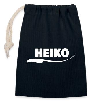 Heiko - Sac cadeau en coton avec cordon (14 x 20 cm) - bleu marine - Devant