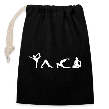 Yogini Poses - Closable cotton gift bag (14x20cm) - black - Front