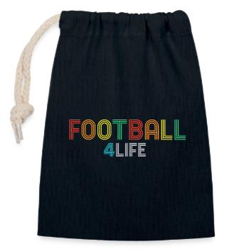 Football 4 Life Retro Neon Text - Closable cotton gift bag (14x20cm) - navy - Front