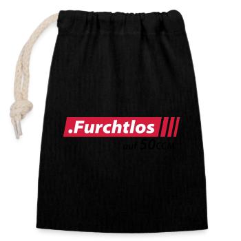 Furchtlos auf 50ccm Stolzer Mofa- und Mopedfahrer - Verschließbarer Geschenkbeutel aus Baumwolle (14x20cm) - Schwarz - Vorne
