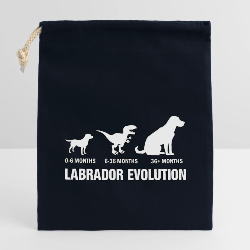 Labrador Evolution Closable cotton gift bag (14x20cm)