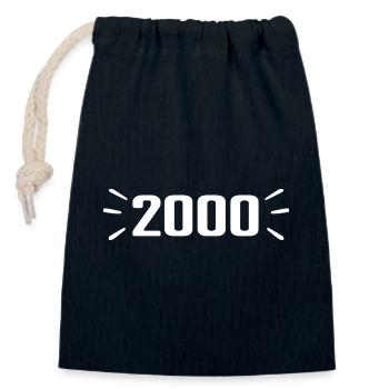 2000 - Birthday Gift 2000 - Closable cotton gift bag (14x20cm) - navy - Front
