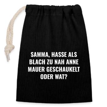 Als Blach zu nah anne Mauer geschaukelt - Verschließbarer Geschenkbeutel aus Baumwolle (14x20cm) - Schwarz - Vorne