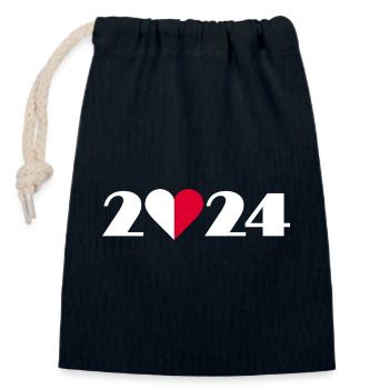 I love Malta 2024, Urlaub in Malta 2024 - Verschließbarer Geschenkbeutel aus Baumwolle (14x20cm) - Navy - Vorne