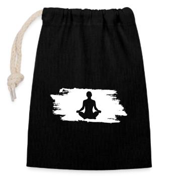 Yoga Namaste Yogi - Verschließbarer Geschenkbeutel aus Baumwolle (14x20cm) - Schwarz - Vorne