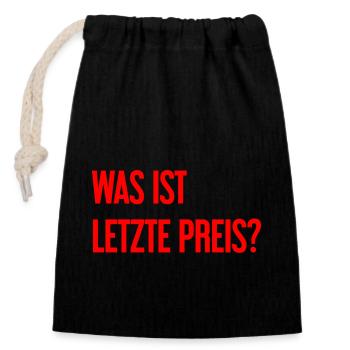 What is last price? - Closable cotton gift bag (14x20cm) - black - Front