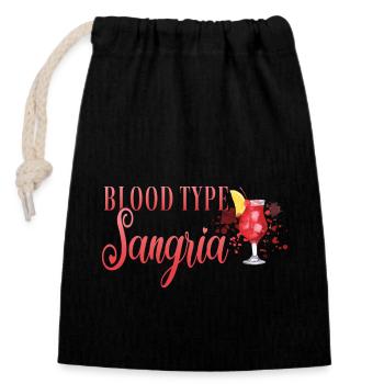Cocktail Bartender Blood Type Sangria - Verschließbarer Geschenkbeutel aus Baumwolle (14x20cm) - Schwarz - Vorne