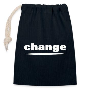 CHANGE - Verschließbarer Geschenkbeutel aus Baumwolle (14x20cm) - Navy - Vorne