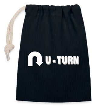 U-TURN - Verschließbarer Geschenkbeutel aus Baumwolle (14x20cm) - Navy - Vorne