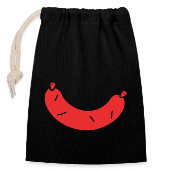 Merguez - Closable cotton gift bag (14x20cm) - black - Front