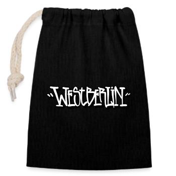 Westberlin Tag - Verschließbarer Geschenkbeutel aus Baumwolle (14x20cm) - Schwarz - Vorne