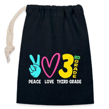3rd Grade - Closable cotton gift bag (14x20cm) - navy - Front
