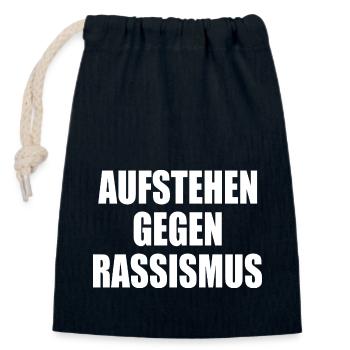 aufstehen gegen rassismus - Verschließbarer Geschenkbeutel aus Baumwolle (14x20cm) - Navy - Vorne