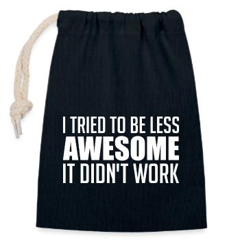 I tried to be less awesome... failure! - Closable cotton gift bag (14x20cm) - navy - Front