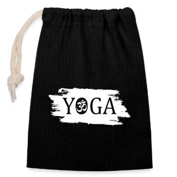 Yoga - Verschließbarer Geschenkbeutel aus Baumwolle (14x20cm) - Schwarz - Vorne
